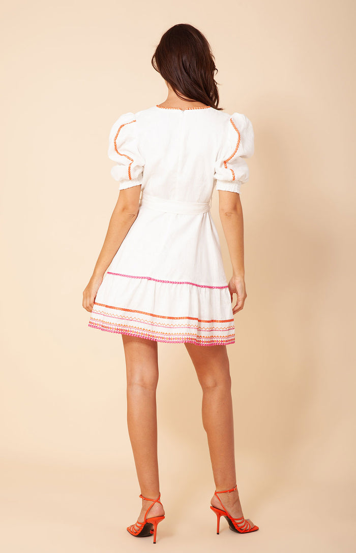 Hale Bob Lorna Embroidered Linen Dress