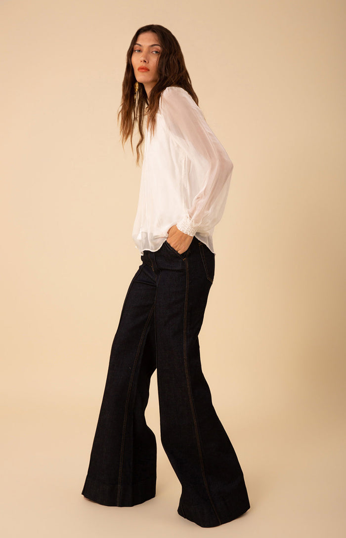 Hale Bob Lucia Solid Chiffon Top