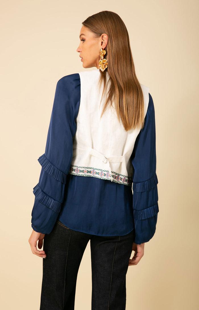 Hale Bob Madeleine Embroidered Linen Vest