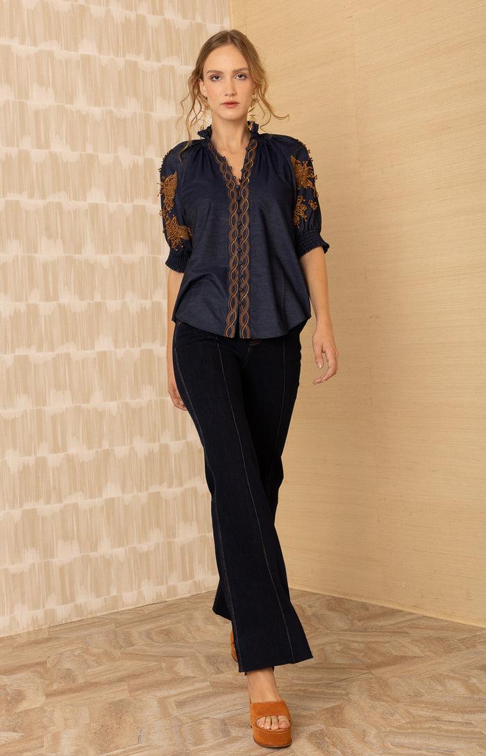 Hale Bob Madisyn Embroidered Top