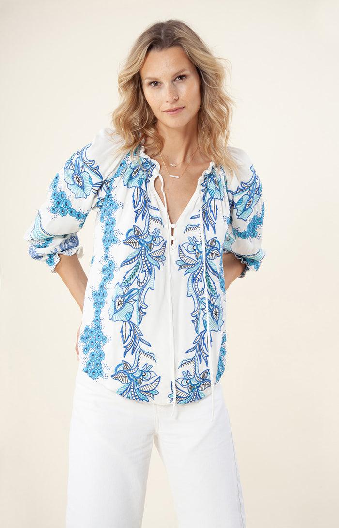 Hale Bob Mahina Embroidered Top