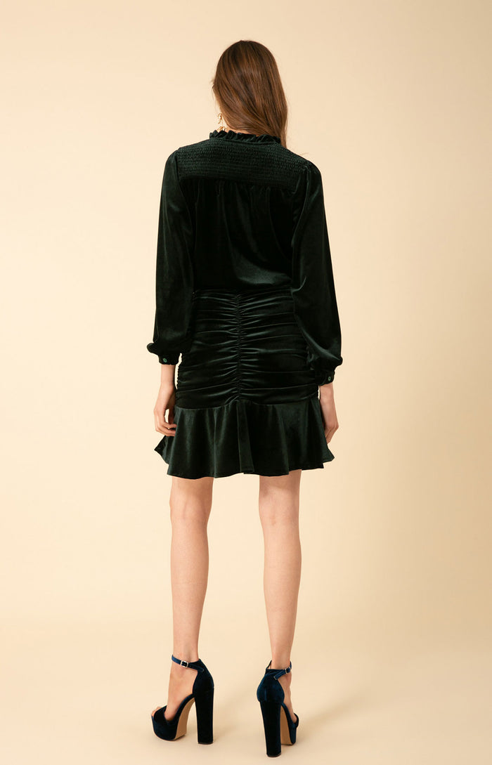 Hale Bob Manon Shirred Velvet Dress