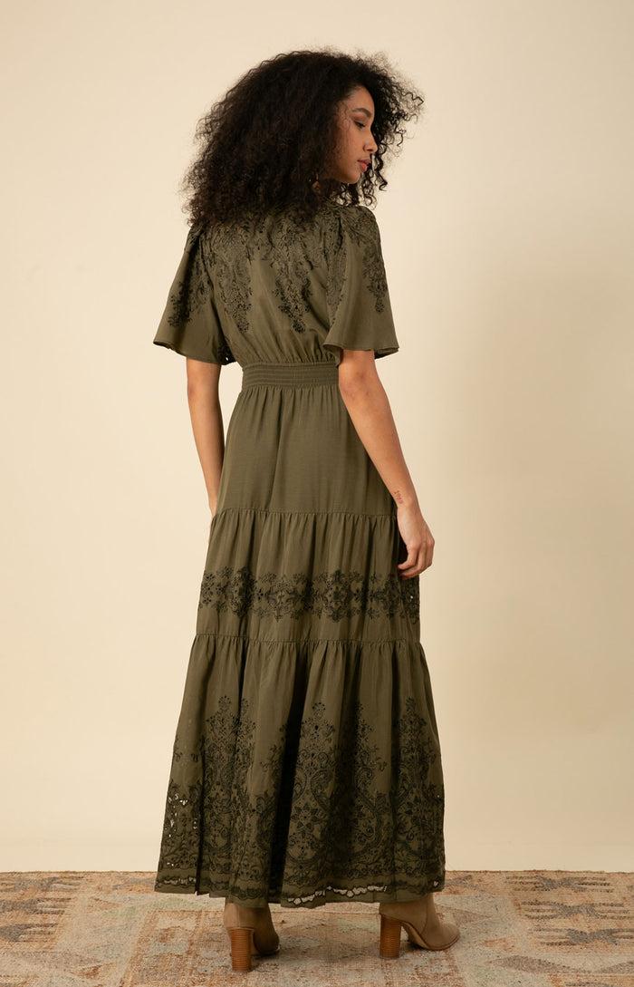 Hale Bob Mariah Embroidered Maxi Dress