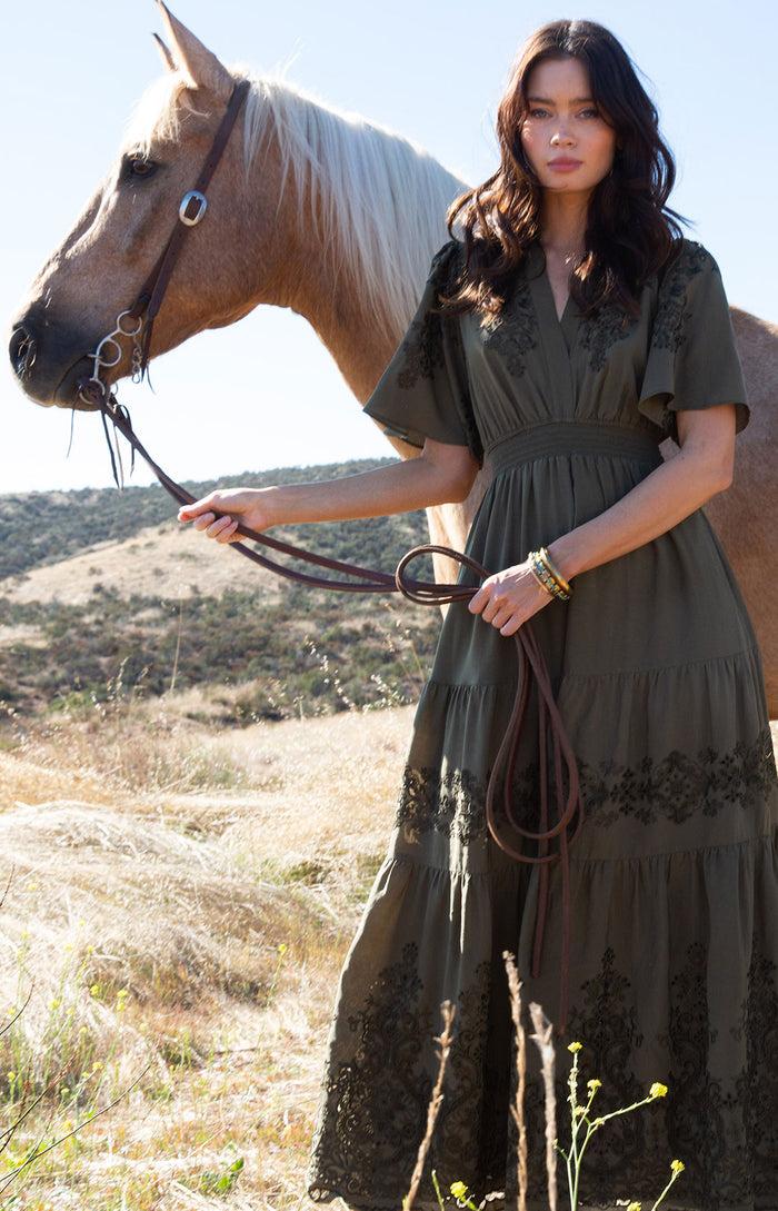 hale bob Mariah Embroidered Maxi Dress