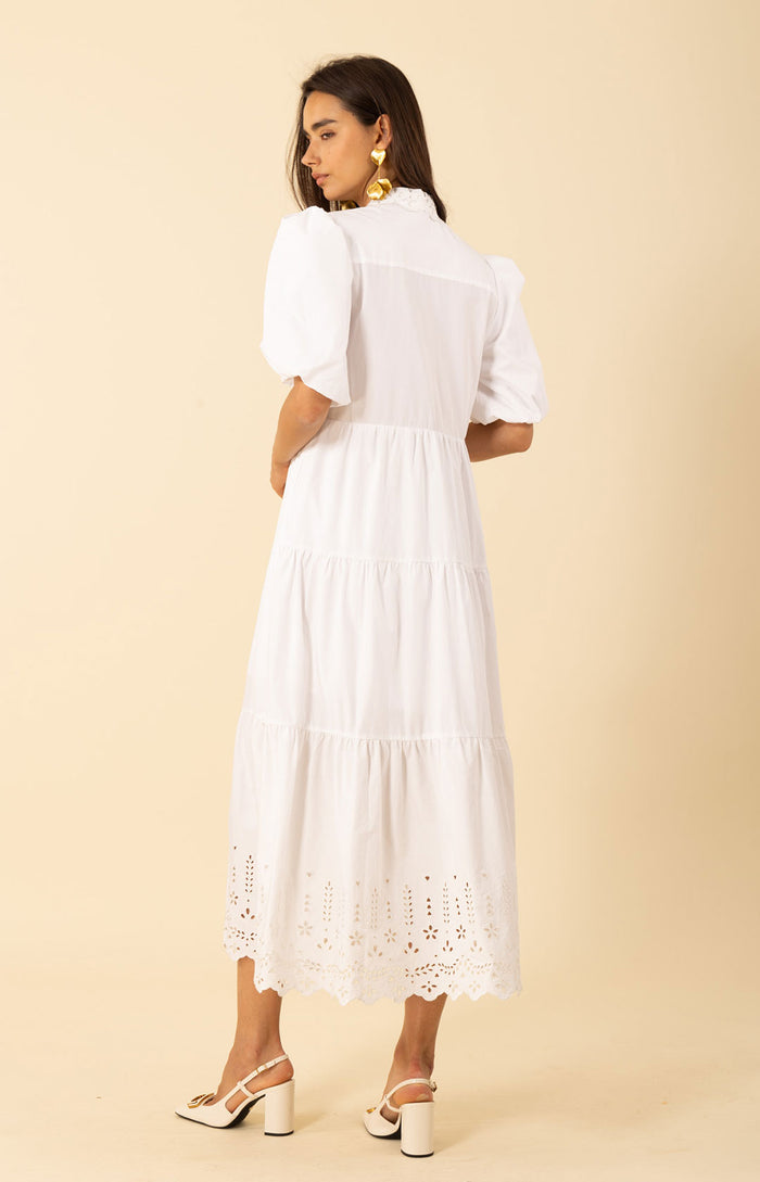 Hale Bob Martha Embroidered Poplin Maxi Dress