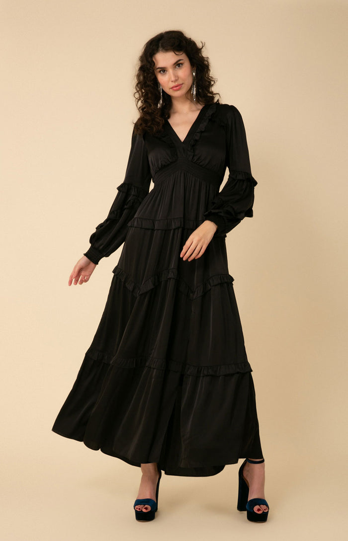 hale bob Mathilde Solid Tiered Maxi Dress