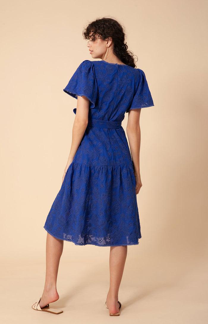 Hale Bob Mavis Embroidered Midi Eyelet Dress
