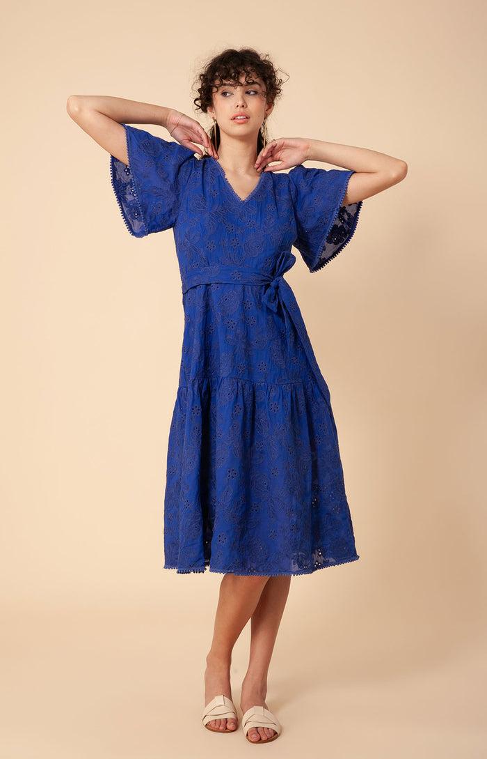 hale bob Mavis Embroidered Midi Eyelet Dress