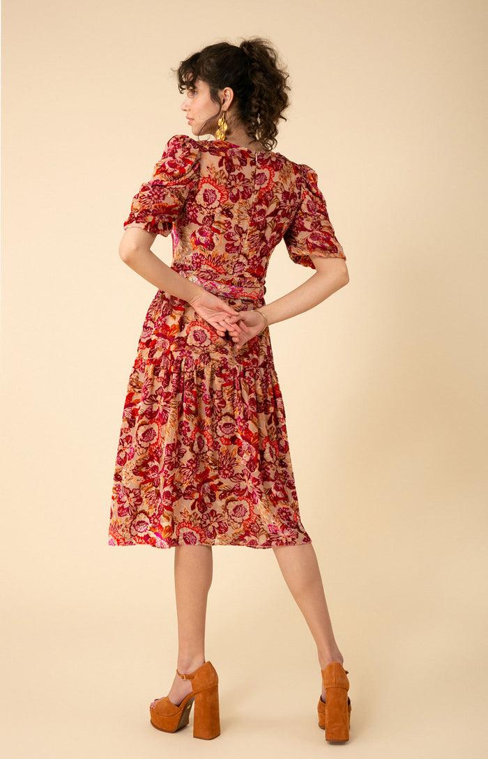 Hale Bob Mia Velvet Burnout Midi Dress