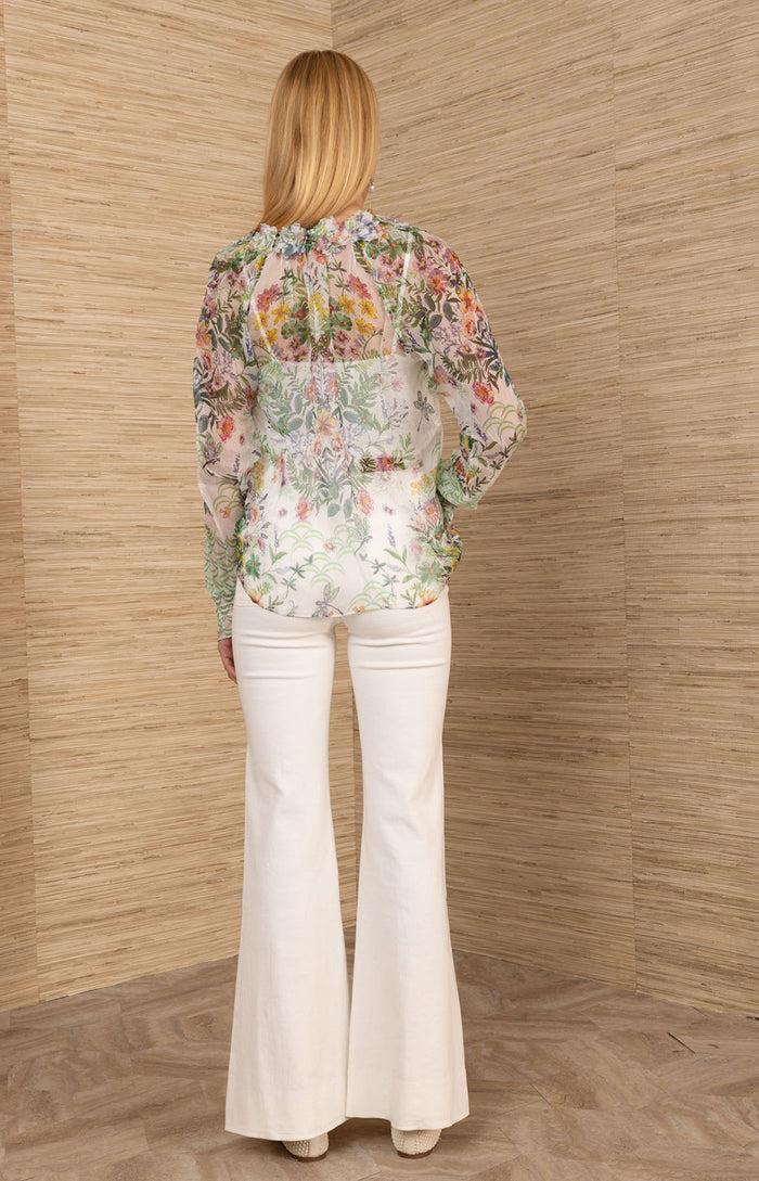 Hale Bob Monica Silk Floral Applique Top