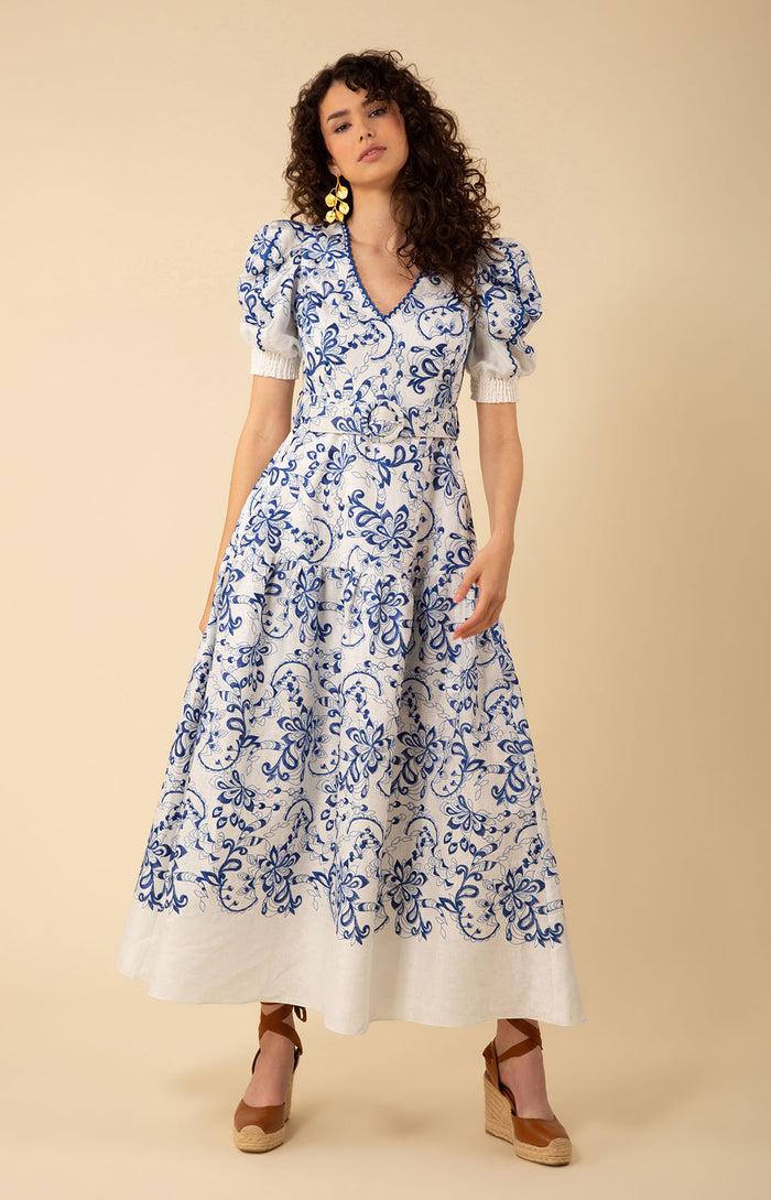 hale bob Myla Embroidered Maxi Dress