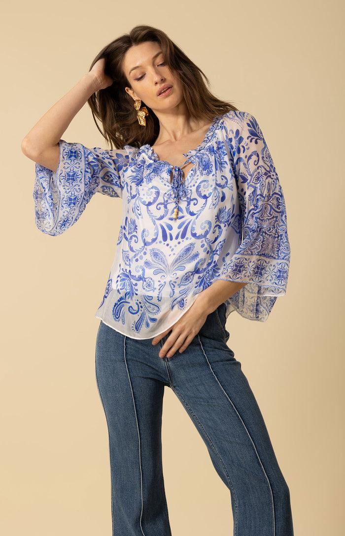 hale bob Myra Chiffon Top