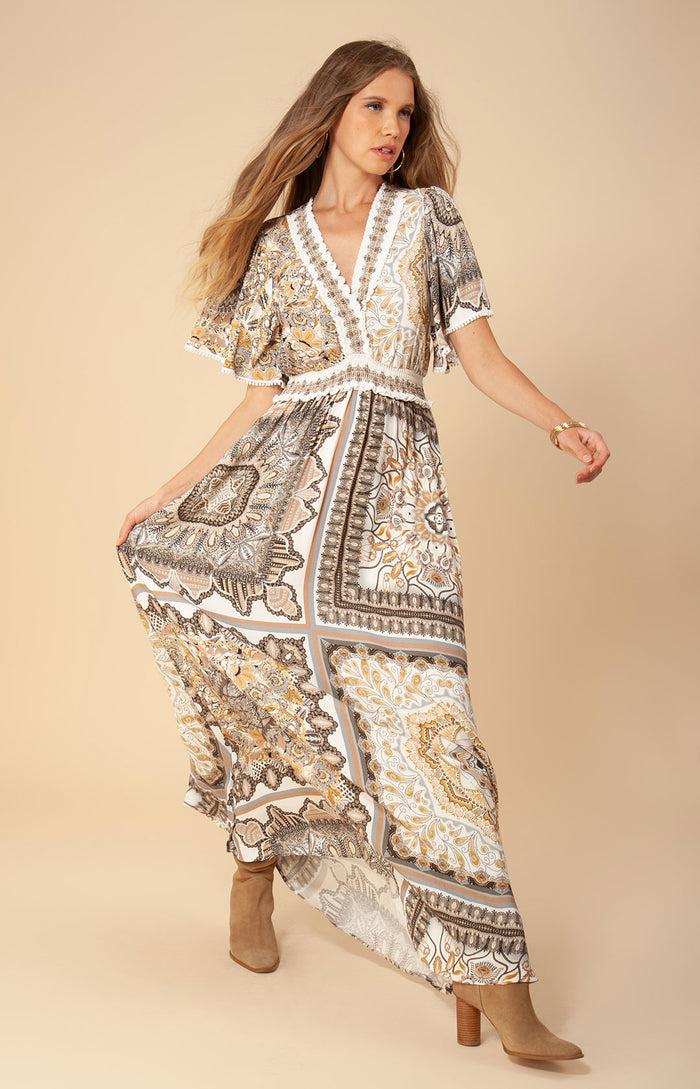 hale bob Nadja Smocked Maxi Dress