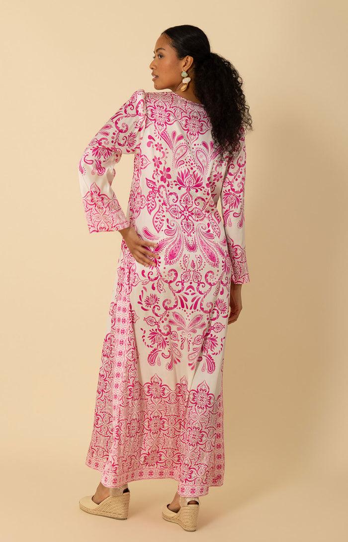 Hale Bob Nalani Charmeuse Caftan Dress