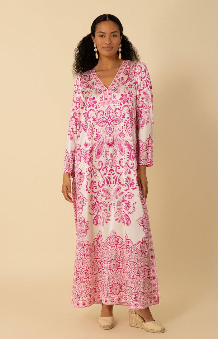 hale bob Nalani Charmeuse Caftan Dress
