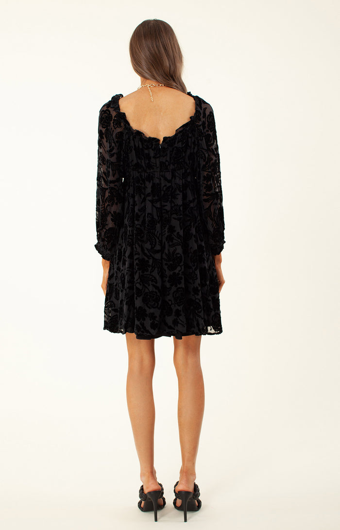 Hale Bob Narva Solid Velvet Burnout Dress