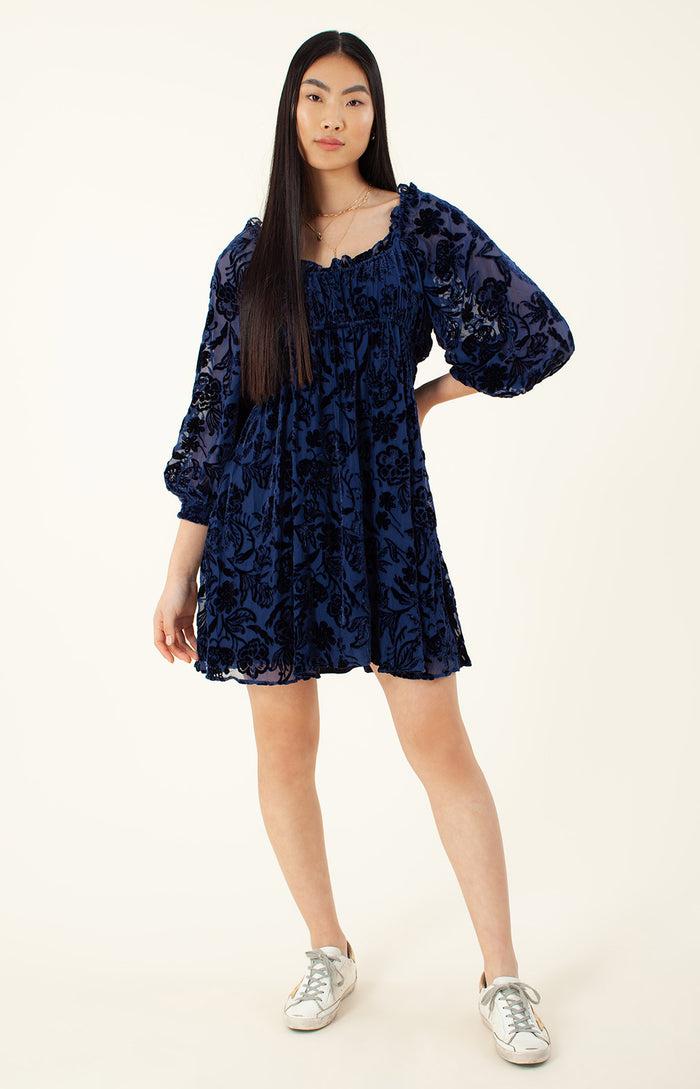 hale bob Narva Solid Velvet Burnout Dress
