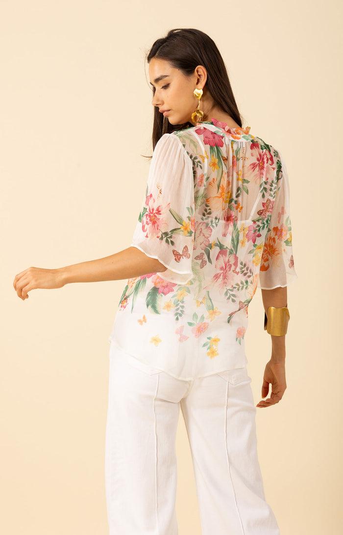 Hale Bob Noemi Crinkle Chiffon Top