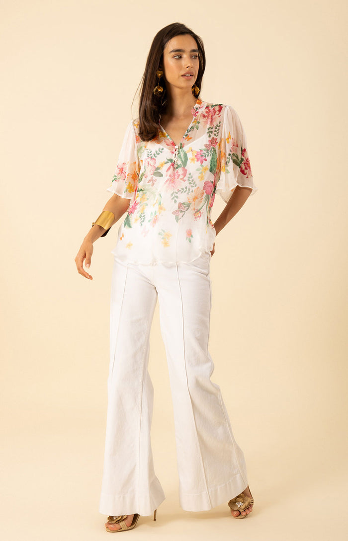 hale bob Noemi Crinkle Chiffon Top