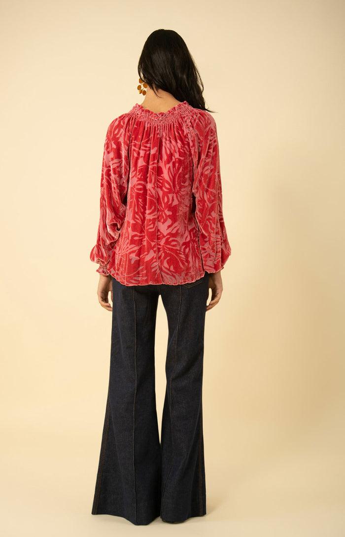 Hale Bob Nova Solid Velvet Burnout Top