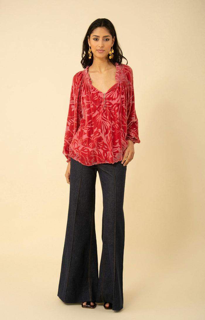 hale bob Nova Solid Velvet Burnout Top