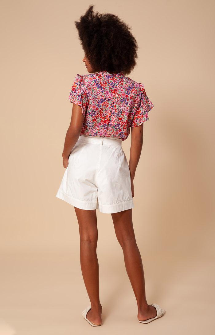 Hale Bob Oba Solid High Waist Poplin Shorts