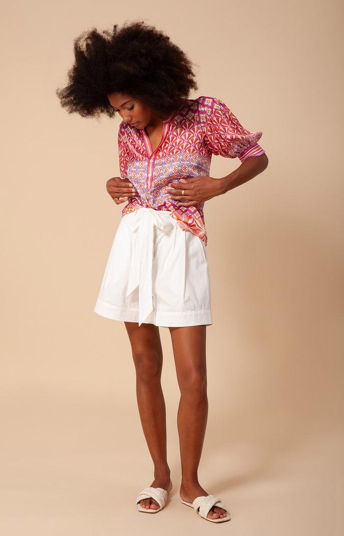 hale bob Oba Solid High Waist Poplin Shorts