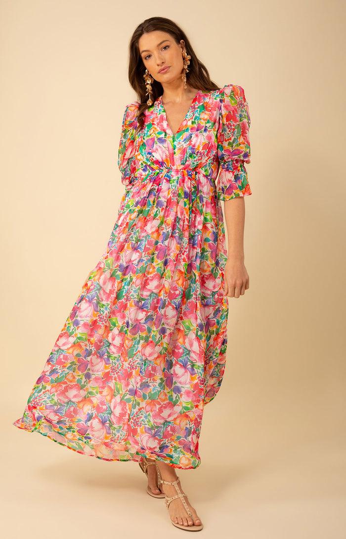 Hale Bob Ophelia Chiffon Maxi Dress