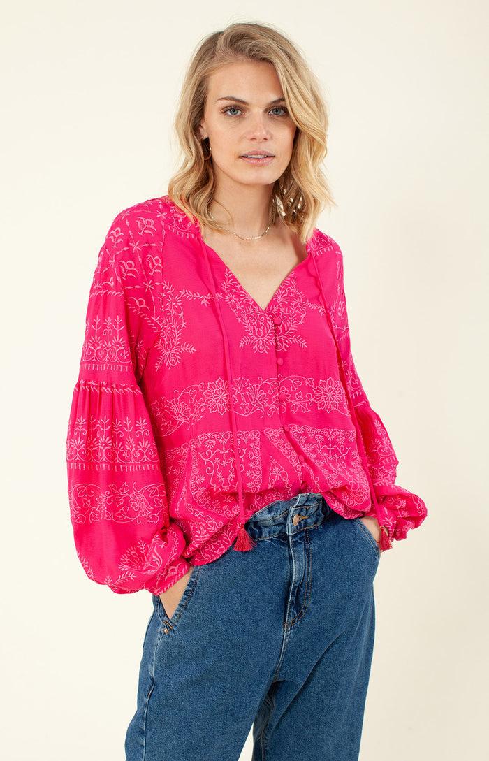 hale bob Panthea Embroidered Top