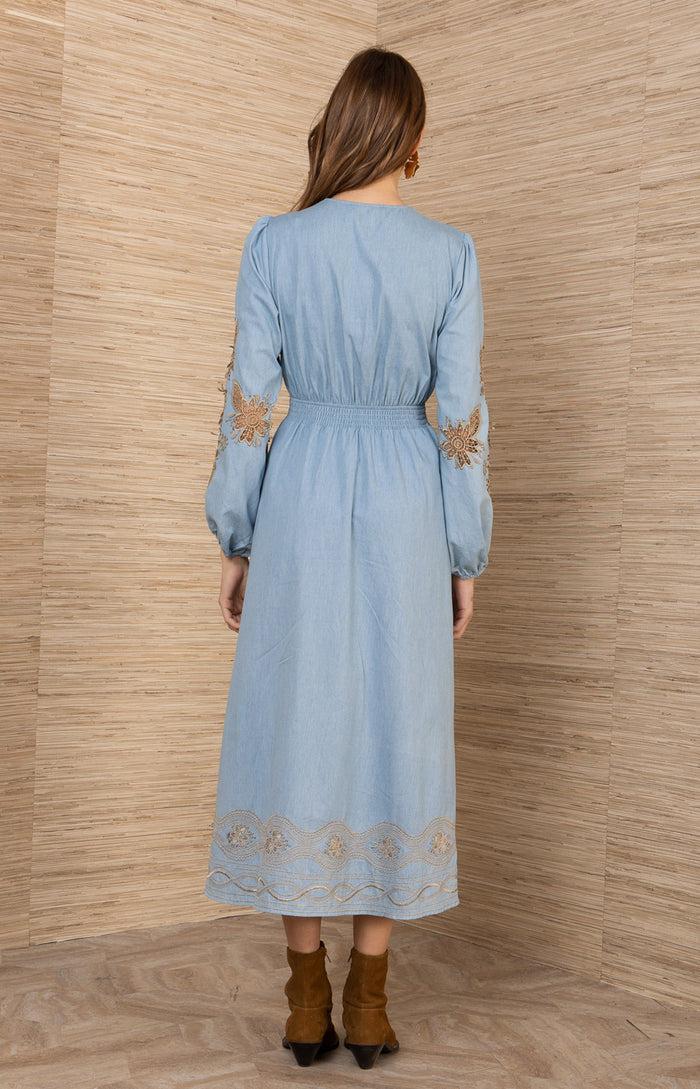 Hale Bob Paulina Embroidered Dress