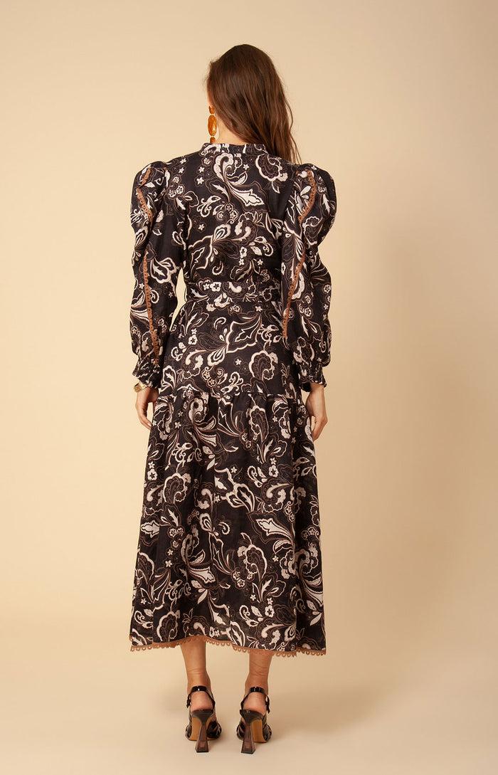 Hale Bob Phaedra Linen Midi Dress