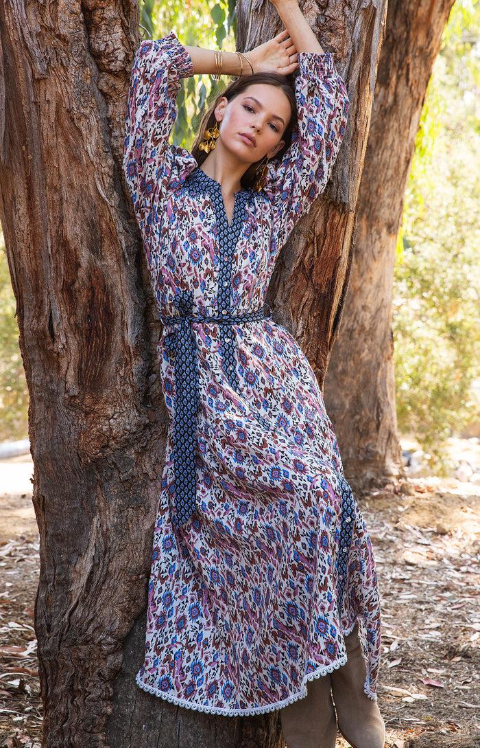 hale bob Phaedra Linen Midi Dress