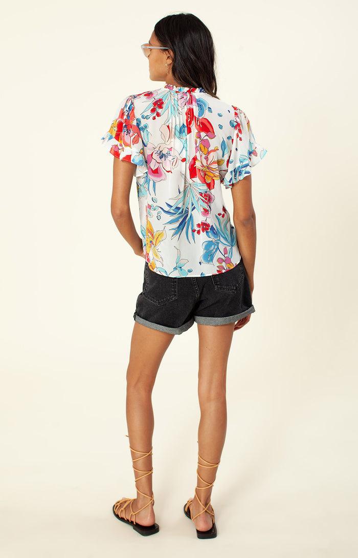 Hale Bob Piscina Silk Pintuck Top