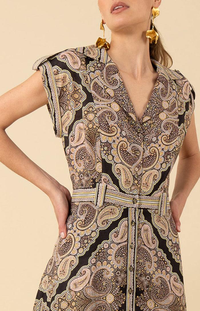 Hale Bob Priscilla Linen Midi Dress