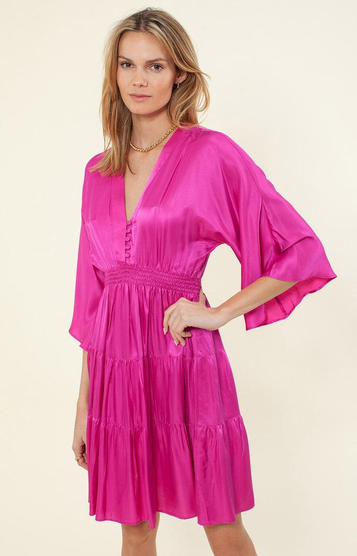 Hale Bob Quincy Solid Silk Dress