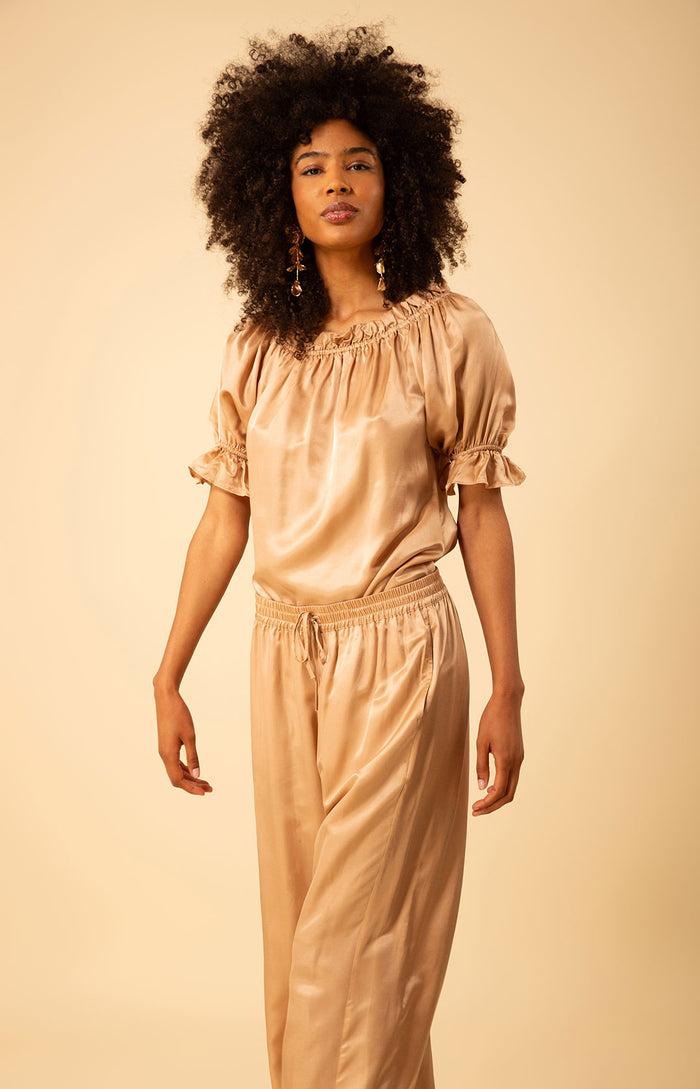 Hale Bob Raegan Solid Washed Charmeuse Pant