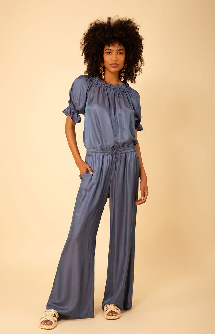 Hale Bob Raegan Solid Washed Charmeuse Pant