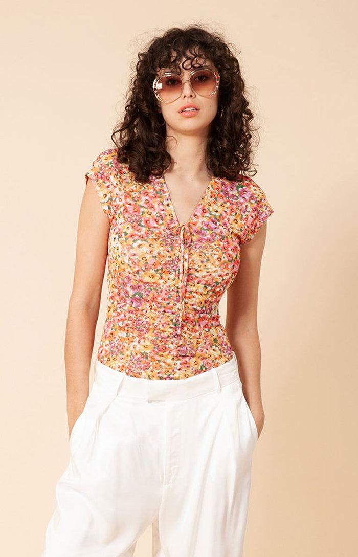 hale bob Ramsha Shirred Mesh Top