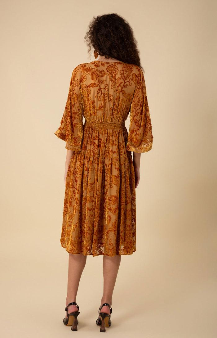 Hale Bob Raven Solid Velvet Burnout Dress