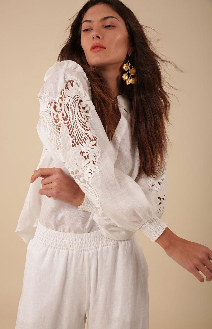 Hale Bob Reese Solid Linen Top