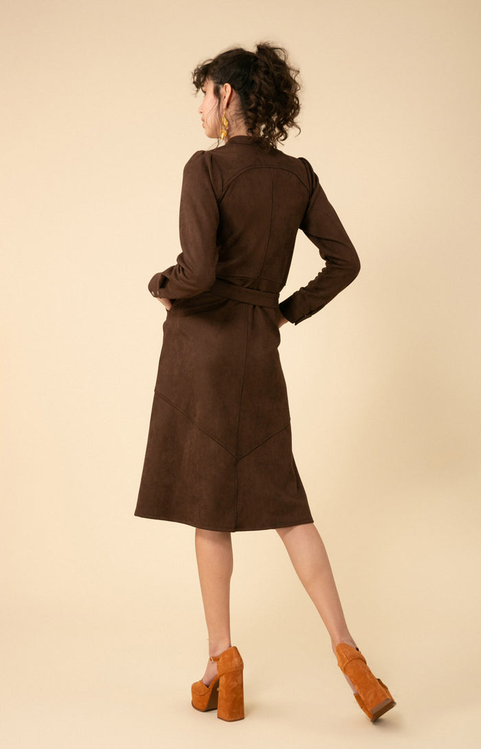 Hale Bob Romane Stretch Ultrasuede Dress