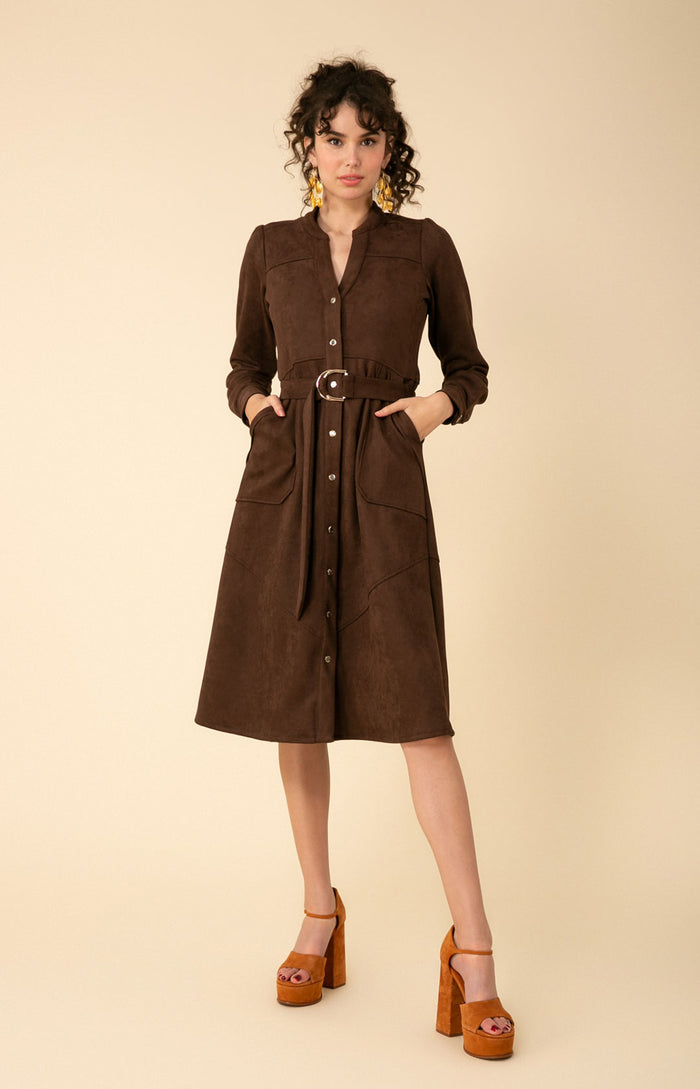 hale bob Romane Stretch Ultrasuede Dress