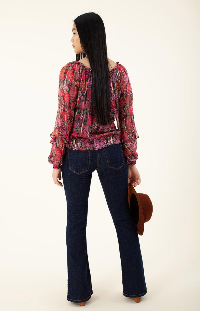 Hale Bob Rosetta Silk Lurex Top