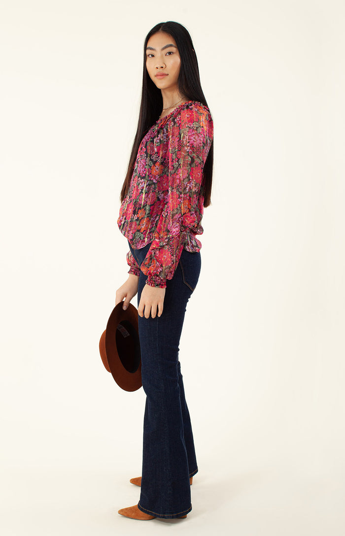 Hale Bob Rosetta Silk Lurex Top