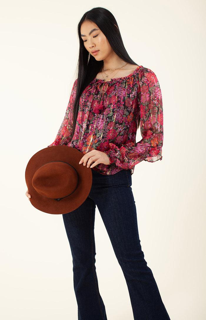 hale bob Rosetta Silk Lurex Top