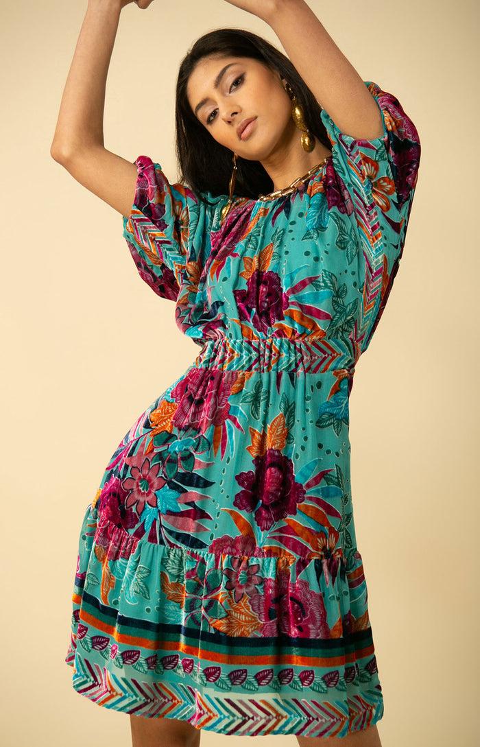 Hale Bob Ruby Velvet Burnout Dress