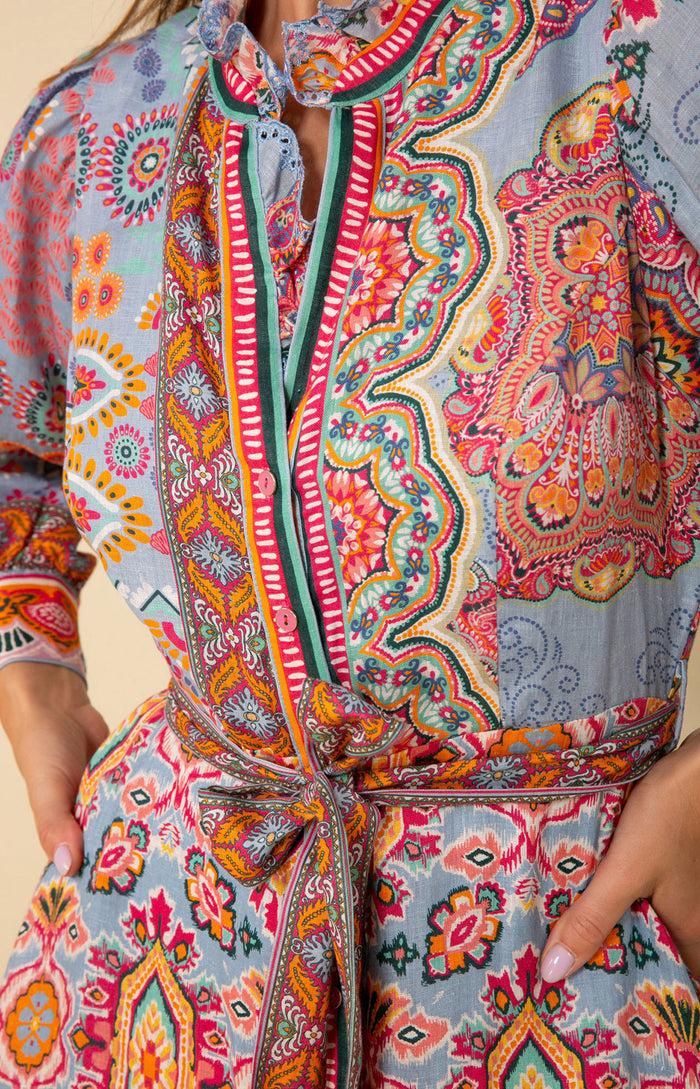 Hale Bob Samara Linen Maxi Dress