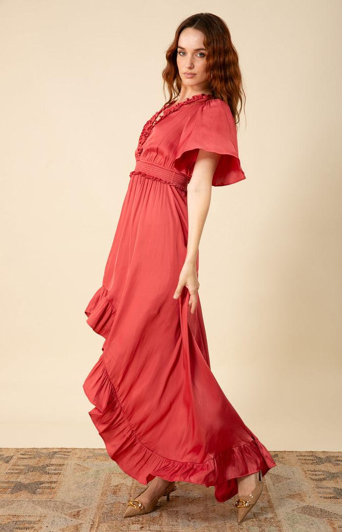 Hale Bob Serena Solid Hi-Lo Dress