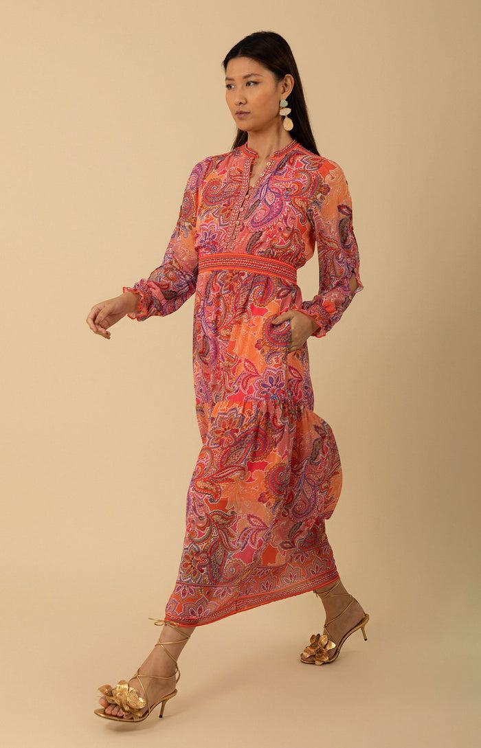 Hale Bob Shelby Chiffon Long Dress