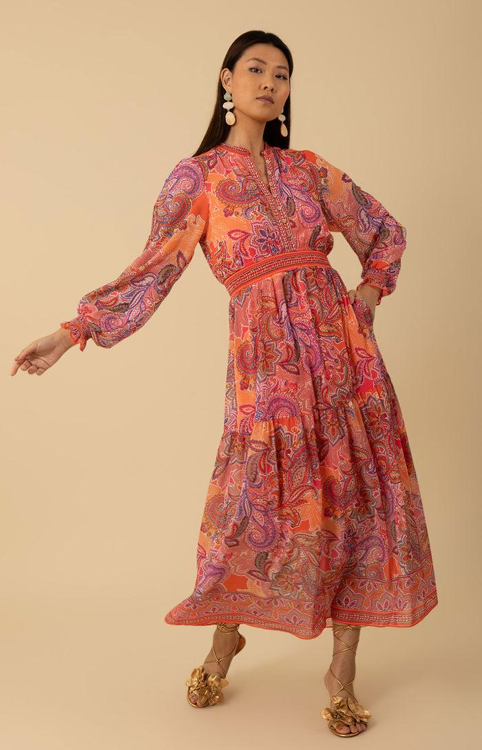 hale bob Shelby Chiffon Long Dress